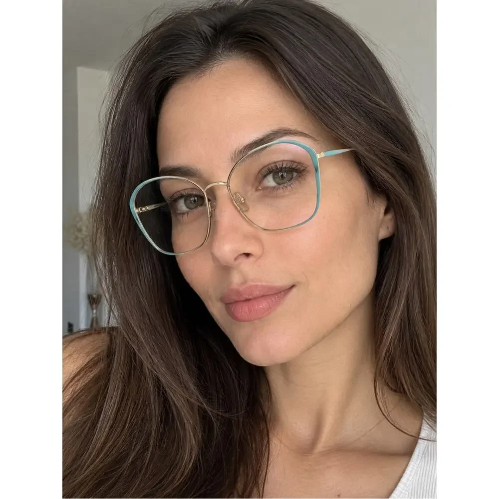 NEW!!! CHLOE Teal Rim Gold Metal Butterfly Optical Glasses CH0017O 005 Authentic